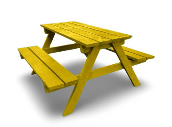 ספסל קקל צהוב שולחן קק"ל כולל ספסלי ישיבה